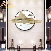 新中式客厅沙发背景墙装饰酒店玄关壁饰现代金属铁艺壁挂餐厅墙饰 三维工匠 80*55cm