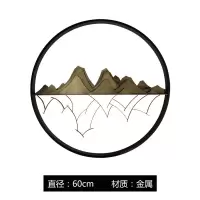 新中式铁艺艺术客厅玄关沙发背景墙饰装饰品创意壁饰加工定制厂家 三维工匠 驼色小号直径60cm