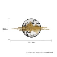 新中式装饰挂件山水画客厅墙面铁艺壁挂壁饰创意立体金属墙饰品02 三维工匠 150cm