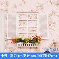 家居饰品地中海风格假窗欧式假窗户壁挂田园电表箱壁饰墙面装饰 三维工匠 蓝色大号带半圆