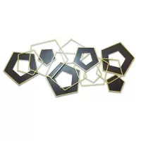 现代轻奢金属墙饰客厅沙发背景墙挂饰酒店艺术壁挂餐厅立体装饰品 三维工匠 B款250*115cm铁艺白色壁饰