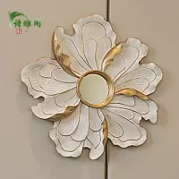 创意家居立体花朵壁饰壁挂背景墙饰装饰品客厅墙壁墙面镜挂饰挂件 三维工匠 彩绘银色小号