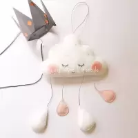 INS北欧云朵雨滴挂件儿童房童装店幼儿园装饰墙饰拍照摄影道具 三维工匠 [新款]绿云朵+白绿水滴壁饰