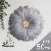 ins风羽毛墙面装饰网红壁饰手工diy材料包北欧创意成品教程床头 三维工匠 [贝壳款]墨绿材料包-送教程