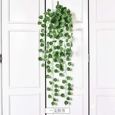 仿真绿色藤蔓植物绿植客厅挂饰壁挂绿萝家居饰品仿真假植物壁饰 三维工匠 短款淡黄色