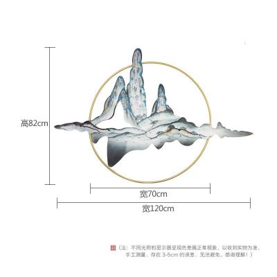 新中式铁艺山水壁挂背景墙玄关装饰挂件立体手工绘画壁饰创意软装 三维工匠 锦绣山河1.2米(单款)