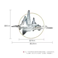 新中式铁艺山水壁挂背景墙玄关装饰挂件立体手工绘画壁饰创意软装 三维工匠 锦绣山河2.0米(单款)
