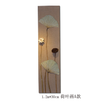 原创荷叶壁饰创意立体东南亚新中式复古怀旧茶室家居挂件墙饰玄关 三维工匠 1.2m*30cmC款