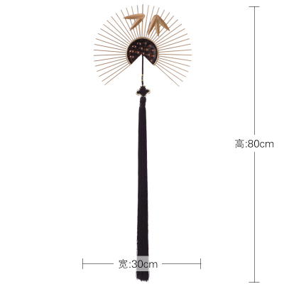 新中式墙饰墙上挂饰背景墙扇子创意铁艺壁挂客厅玄关墙面装饰挂件 三维工匠 4件组合套餐3:50+60+70+80壁饰