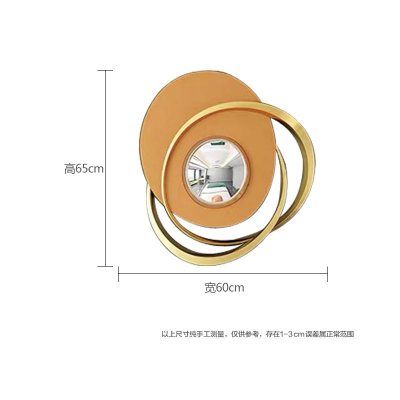 轻奢客厅餐厅墙面装饰镜子样板房软装创意墙上装饰品金属壁挂墙饰 三维工匠 60*65cm蓝色壁饰