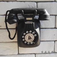 美式乡村欧式复古做旧咖啡馆酒吧店铺墙面装饰电话机壁挂壁饰挂饰 三维工匠 座式电话机