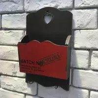 美式乡村欧式复古怀旧咖啡馆酒吧服装店玄关墙面装饰收纳壁挂壁饰 三维工匠 信插(蓝色)