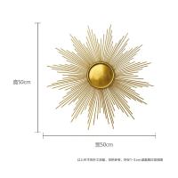 客厅餐厅铁艺壁饰玄关墙面立体挂件电视背景墙饰金色太阳镜装饰品 三维工匠 A款-50cm
