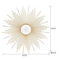 欧式金属壁饰玄关客厅墙面壁挂墙饰餐厅太阳镜装饰品轻奢墙上挂饰 三维工匠 A款直径80cm