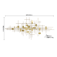 轻奢墙面壁饰金属壁挂卧室装饰客厅墙上挂件家居现代铁艺立体墙饰 三维工匠 纵横壁挂钛金2米款