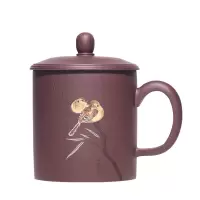 宜兴紫砂杯男士带隔仓过滤带盖茶杯老板杯定制刻字静心 三维工匠 静心在茶