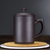 宜兴紫砂杯茶杯陶瓷主人杯手工大容量个人杯带盖家用泡茶杯定制 三维工匠 竹韵-八骏图-550