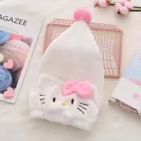 网红干发帽女卡通可爱韩国吸水速干洗头巾包头巾加厚儿童浴帽女童 三维工匠 白色KT