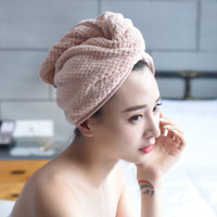 干发帽包头发的速干帽毛巾吸水擦头发女士纯色干发巾浴帽 三维工匠 皮粉+咖啡色(两条装)