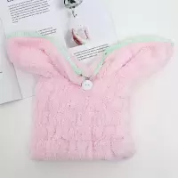 干发帽女可爱韩国洗发速干帽吸水包头巾浴帽毛巾擦头发干发巾 三维工匠 水蓝色套头兔耳帽