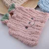 日本儿童干发帽女吸水速干女童浴帽干发巾可爱 三维工匠 笑脸款颜色自选备注两条装[1-10岁儿童用]