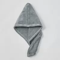 纯棉干发帽女吸水速干成人擦头发包头巾全棉加厚浴帽 三维工匠 灰蓝色