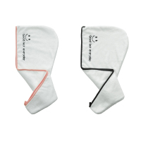 2条装干发帽女可爱洗头巾吸水速干包头巾擦头发浴帽干发毛巾 三维工匠 谢谢你的爱粉边(白色+粉色)