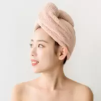 干发帽女吸水速干纯棉双层加厚网红款浴帽擦洗头发毛巾浴巾冒 三维工匠 ST加厚干发帽2条装皮粉+紫色