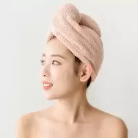 干发帽女吸水速干纯棉双层加厚网红款浴帽擦洗头发毛巾浴巾冒 三维工匠 ST加厚干发帽2条装皮粉+黄色