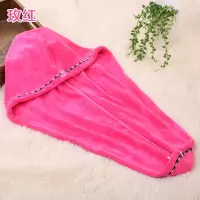 柔软加厚加大干发帽包头巾吸水速干浴帽干发巾擦头发纤维毛巾 三维工匠 蓝色