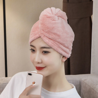 加厚干发帽女超吸水速干包头巾抖音网红洗澡干发长发毛巾浴帽 三维工匠 绣皇冠烟粉色加厚155克