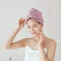 加厚干发帽吸水速干 成人擦头包头巾浴帽浴巾套装干发巾 三维工匠 香芋紫色干发帽+干发毛巾
