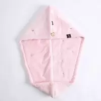 双层加厚吸水柔软干发帽干发巾浴帽擦头发巾孕妇儿童速干毛巾可爱 三维工匠 樱花粉-儿童款(适合7岁以下)
