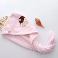 干发帽女超吸水擦头发速干毛巾加厚包头巾浴帽成人可爱长发干发巾 三维工匠 粉色+粉色[两条装]单条105克
