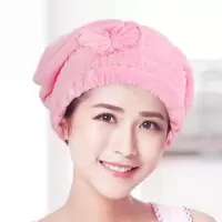 洗头浴帽干发帽女加厚吸水可爱包头巾速干长发头发擦发洗头巾毛巾 三维工匠 粉色(圆帽)