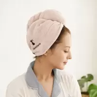 干发帽女吸水速干加厚可爱包头毛巾帽吸水毛巾擦头发头巾洗澡浴帽 三维工匠 [束发带]粉色兔子