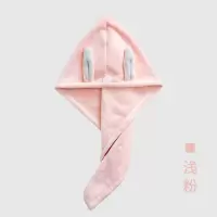 干发帽女儿童可爱珊瑚绒吸水速干成人擦头发毛巾包头巾浴帽干发巾 三维工匠 [2条装]浅粉