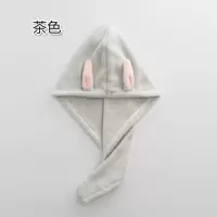 洗头速干毛巾可爱干发巾加厚包发头巾干发帽浴帽吸水速干帽 三维工匠 卡其