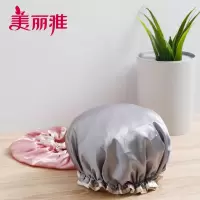 绸布双层浴帽厚防水浴帽沐浴帽女洗澡头套厨房炒菜油烟帽子 三维工匠