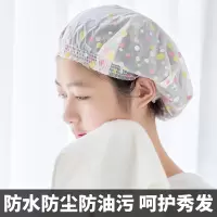 日本防水浴帽女士洗澡可爱头套全包头发沐浴帽时尚家用厨房防油帽 三维工匠