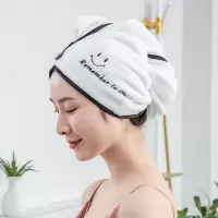 干发帽女吸水速干擦头发毛巾包头巾浴帽可爱长发干发巾 三维工匠 [2条]黑边爱心+黑边笑脸