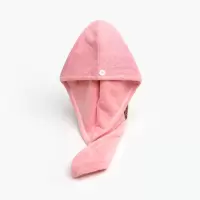 干发帽女吸水速干长发干发巾浴帽日本可爱通用加厚包头巾 三维工匠 无刺绣嫣红1条