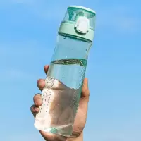 小哑铃Tritan便携水杯塑料运动水杯随手杯茶杯户外水壶0.7L 三维工匠 白色送杯刷