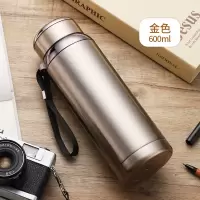 保温水杯男士大容量304不锈钢茶杯便携防摔水壶学生泡茶杯子 三维工匠 蓝色/800