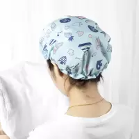 浴帽防水洗澡帽女款头套帽子双层沐浴帽淋浴可爱卡通发套成人裕帽 三维工匠 粉色小猫