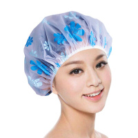 防水浴帽浴室可爱淋浴洗澡帽女款加厚洗头帽防油烟帽 三维工匠 [3件套]2个浴帽+1个长款干发帽