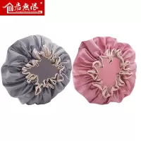 浴帽女士防水长发洗澡专用家用沐浴淋浴酒店院护耳头套洗头帽 三维工匠 灰色1个装