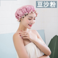成人女款淋浴沐浴厨房防油烟发帽加厚洗头帽洗澡帽 三维工匠 灰色+豆沙色浴帽