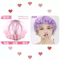 浴帽防水成人女款淋浴厨房帽子防油帽油烟女士头罩帽洗澡防水头套 三维工匠 深紫色+樱花粉仅8.8元