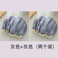 双层成人防水浴帽女款淋浴洗澡帽厨房防油烟帽沐浴帽头罩 三维工匠 粉色+圆点米色